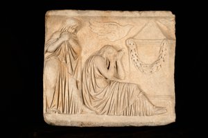Sarcophagus met een rouwscène
